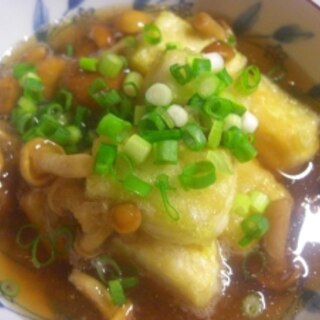 なめこ入りチュルンチュルン揚げだし豆腐